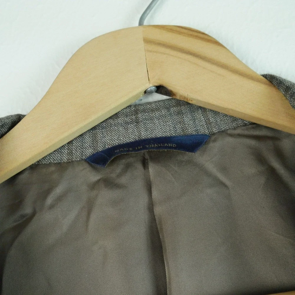 Brooks Brothers Regent E. Thomas Wool Cashmere Plaid Sport Coat Blazer Grey 44R